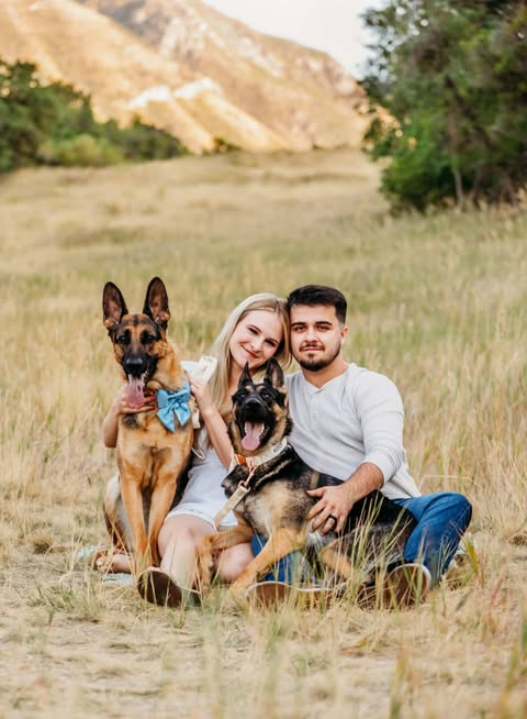 Trevor Massey with his family and dogs